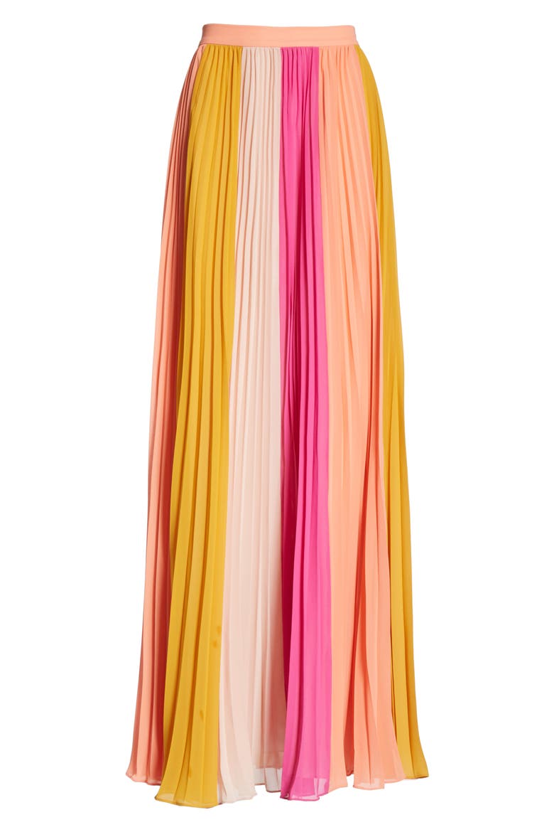 Abby Pleated Maxi Skirt, Alternate, color, MULTI