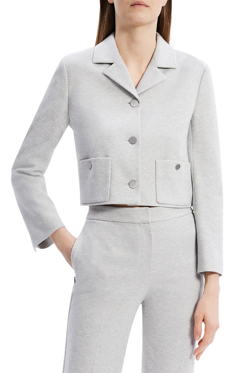Theory Boxy Crop Jacket, Main, color, Lt Gry Mel