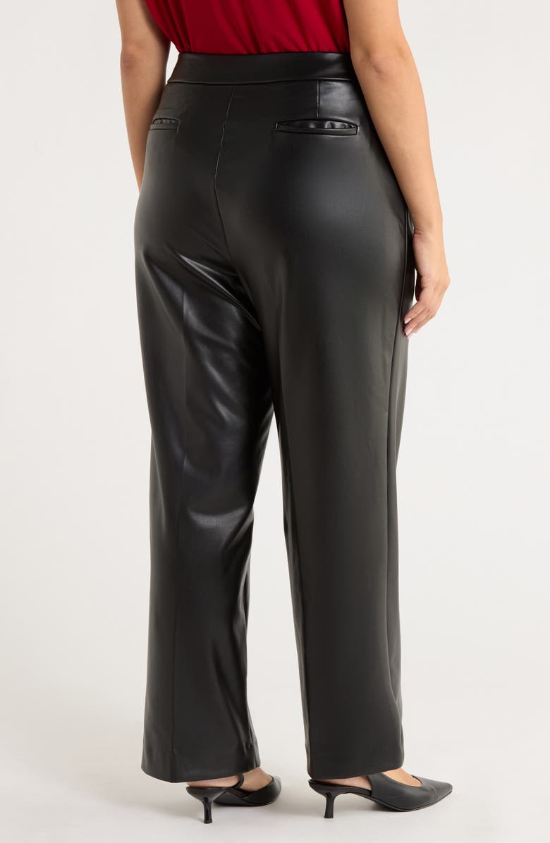 KASPER Faux Leather Pants, Alternate, color, Black