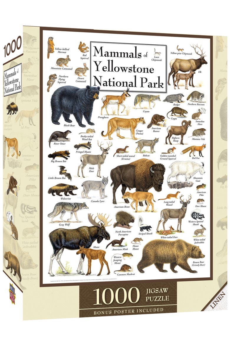 Mammals of Yellowstone 1000 Piece Puzzle, Main, color, Multicolor