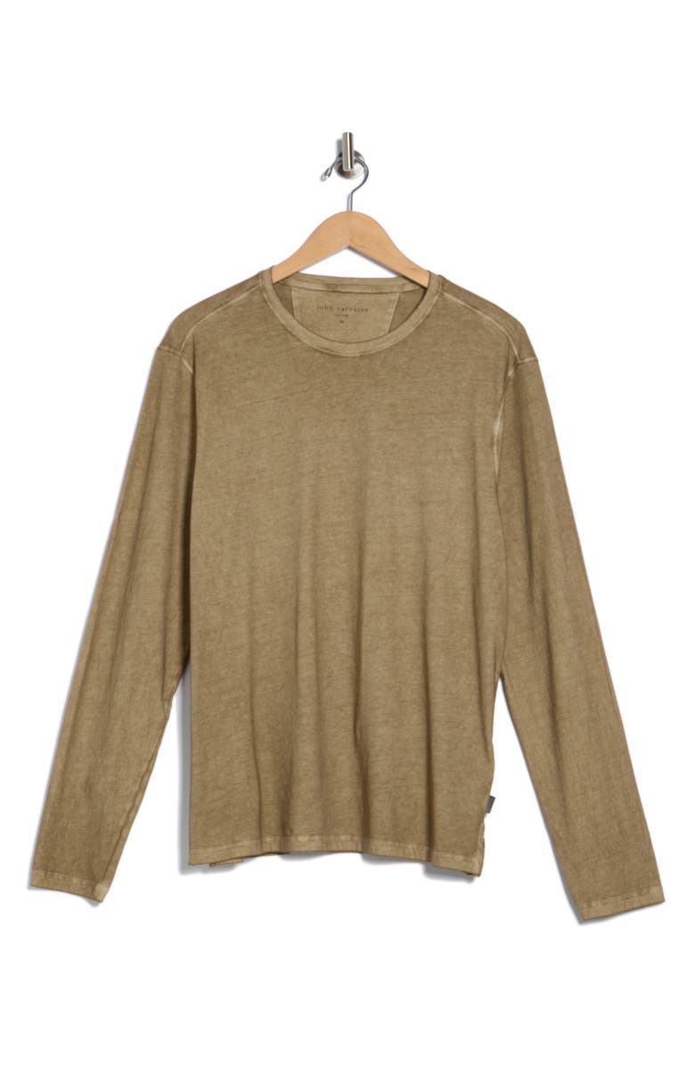 John Varvatos Chester Crewneck Long Sleeve T-Shirt, Alternate, color, Almond