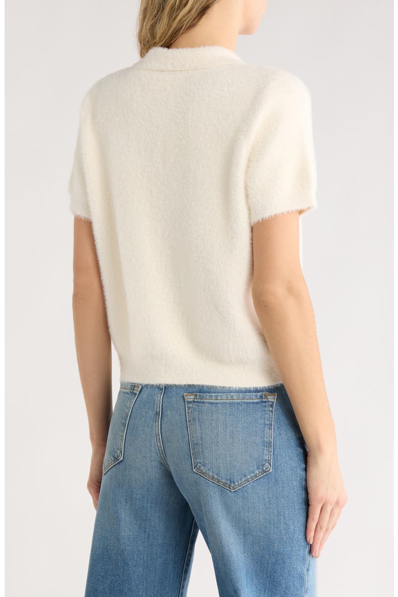 Eyelash Knit Polo Sweater, Alternate, color, VANILLA PUFF
