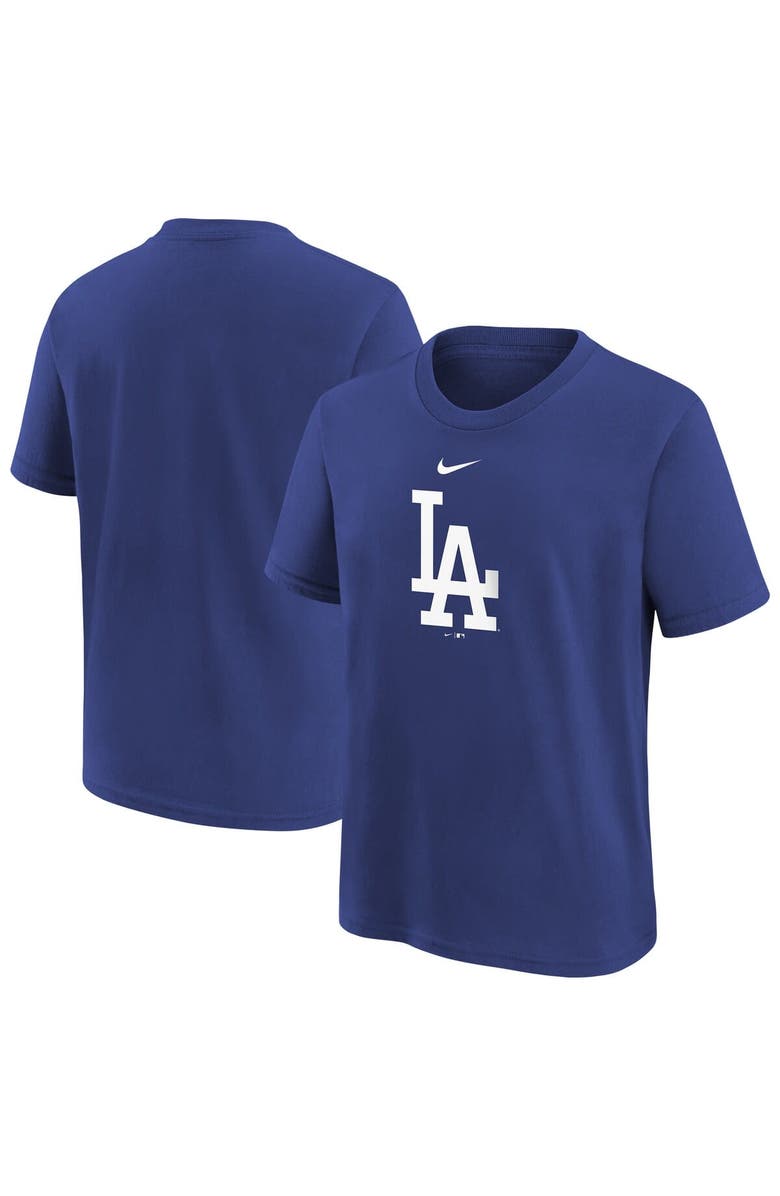 Nike Youth Nike  Royal Los Angeles Dodgers Large Logo T-Shirt, Main, color, Royal