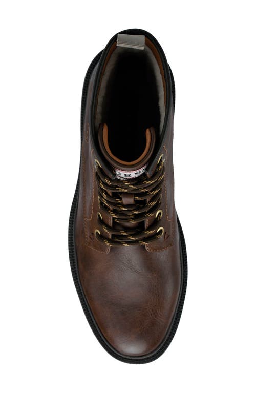 Guess Citizen Faux Fur Lined Lug Boot In Dark Brown