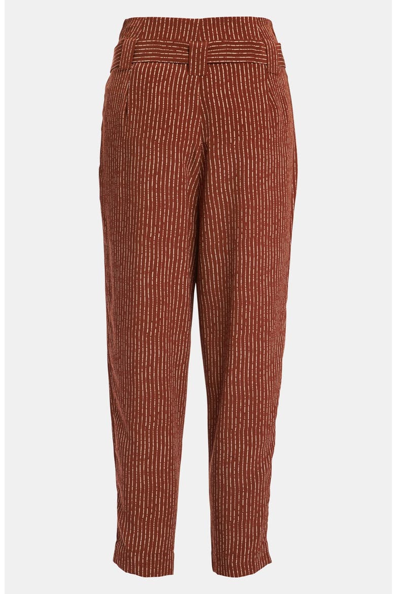High Waisted Pleat Ankle Pants, Alternate, color, BROWN COMBO