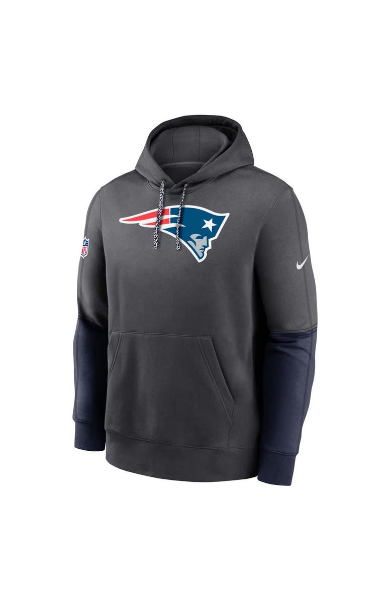 Nike Men's Nike Anthracite New England Patriots 2024 Sideline Club Pullover Hoodie, Alternate, color, Anthracite