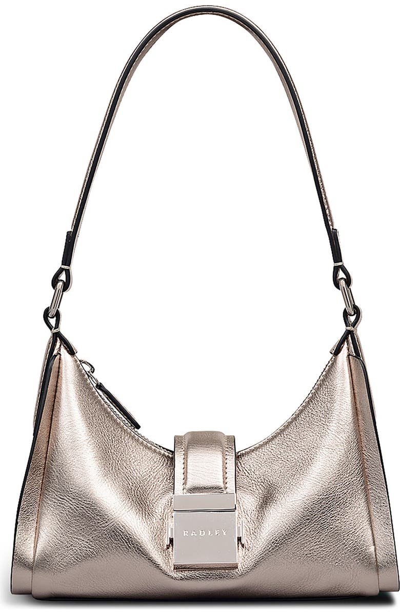 Radley Sloane Metallic Leather Shoulder Bag, Main, color, Pyrite