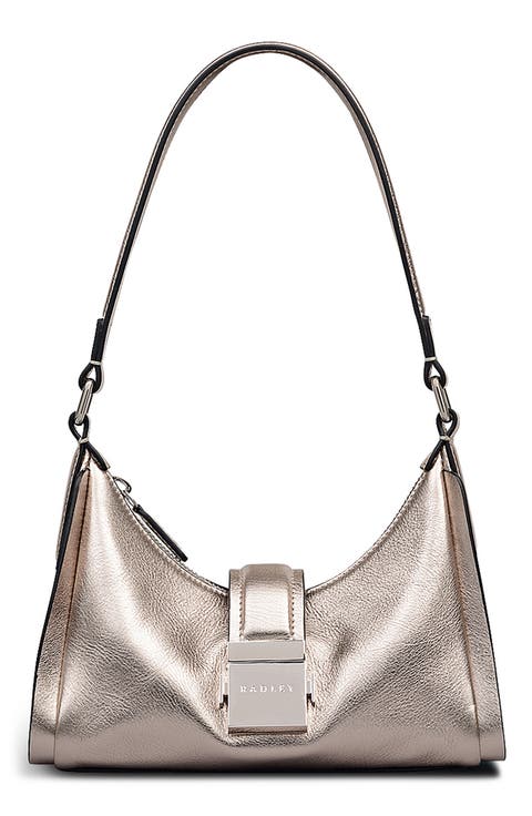 Sloane Metallic Leather Shoulder Bag