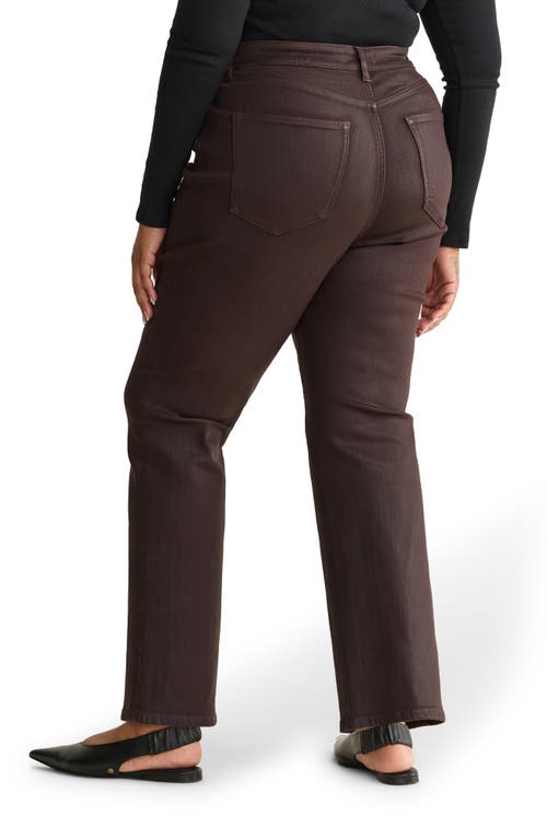 Warp & Weft Warp+weft Ase High Waist Straight Leg Jeans In Brown