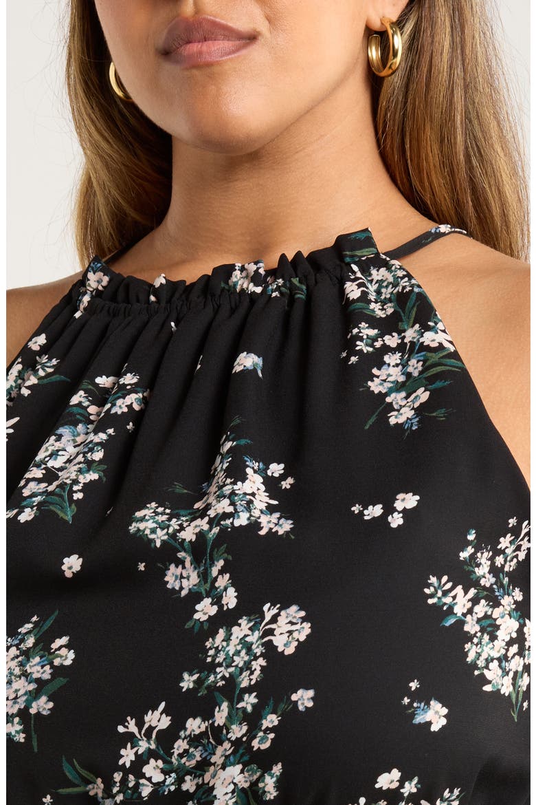 Magnol Floral Print Sleeveless Jumpsuit, Alternate, color, BLACK-PINK
