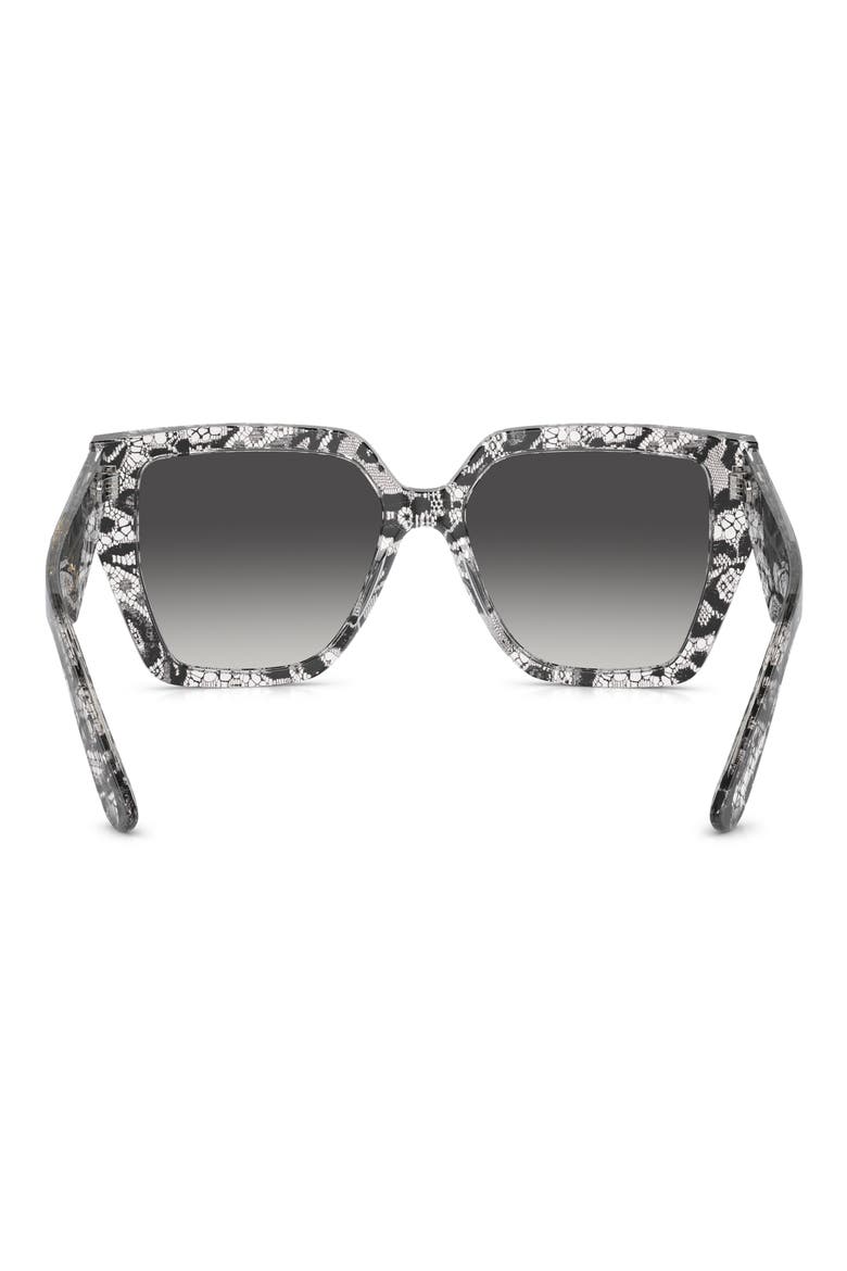 55mm Square Sunglasses, Alternate, color, BLACK LACE