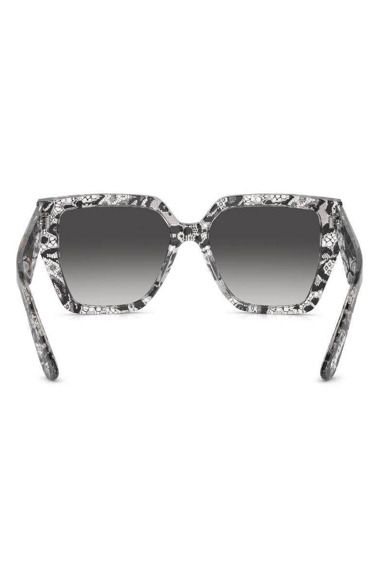 Dolce&Gabbana 55mm Square Sunglasses, Alternate, color, Black Lace
