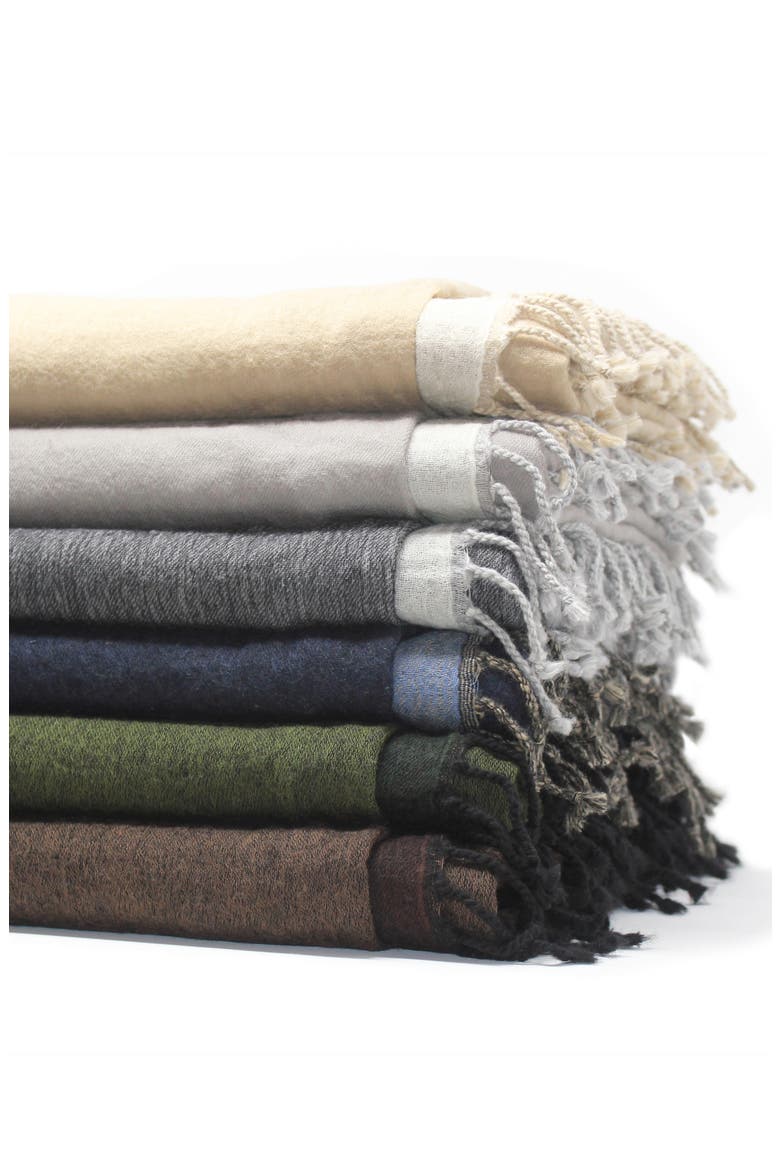 Merino Wool Reversible Throw Blanket, Alternate, color, BURGUNDY AND PLUM
