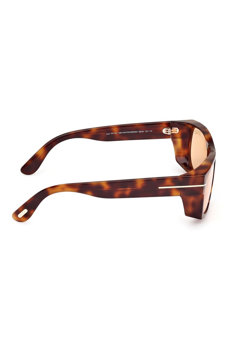 56mm Rectangle Sunglasses, Alternate, color, BLONDE HAVANA / BROWN
