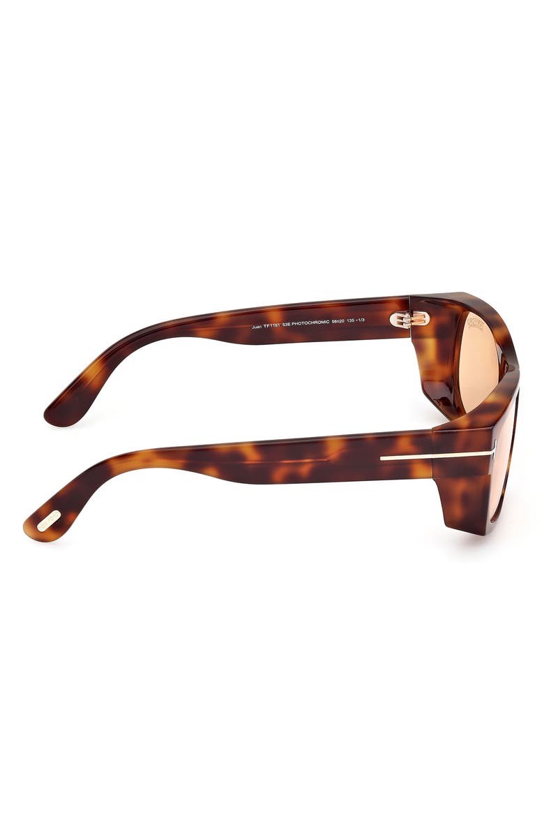 TOM FORD 56mm Rectangle Sunglasses, Alternate, color, Blonde Havana / Brown
