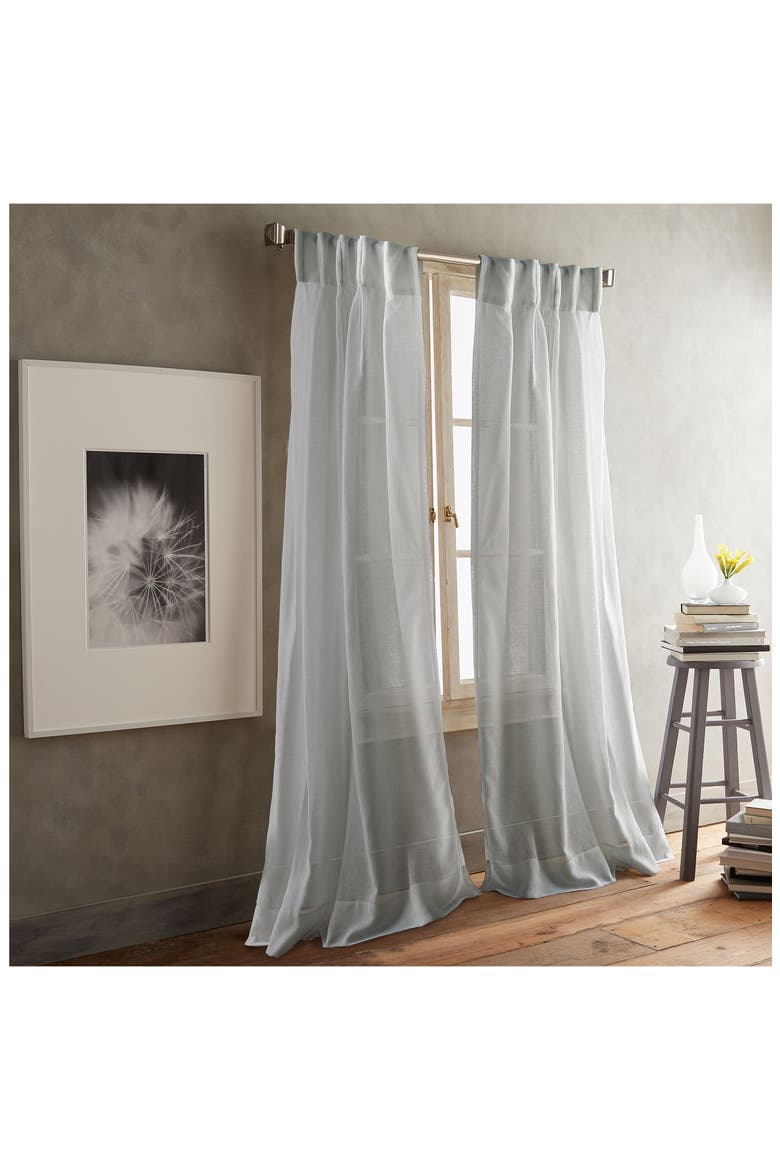 Paradox Inverted Pleat Back Tab Set of 2 Window Panels, Main, color, SILVER