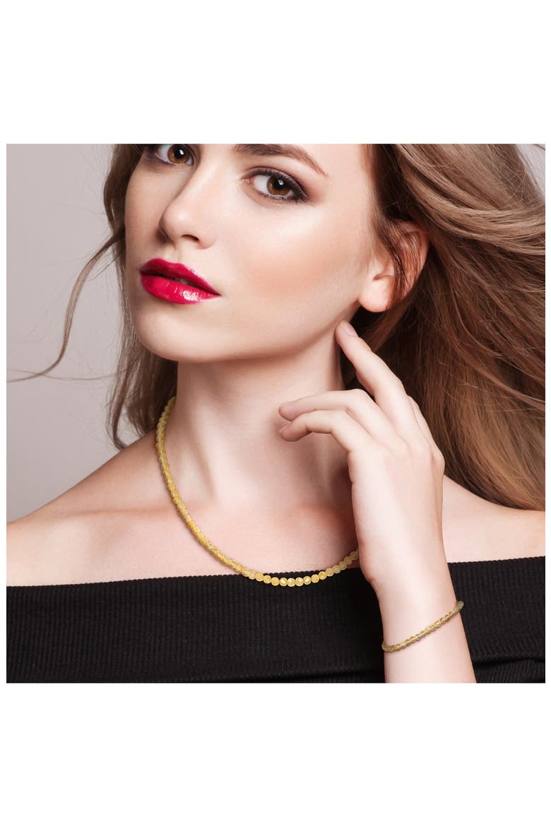 Citrine Beaded Necklace & Bracelet Set, Alternate, color, YELLOW