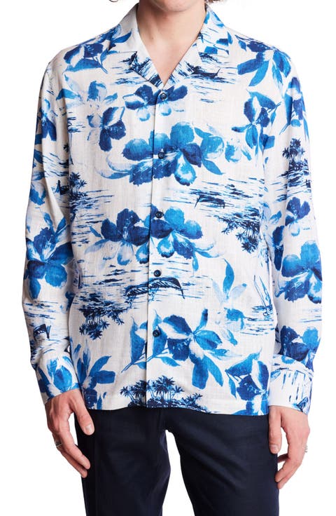 Notched Collar Button-Up Shirt