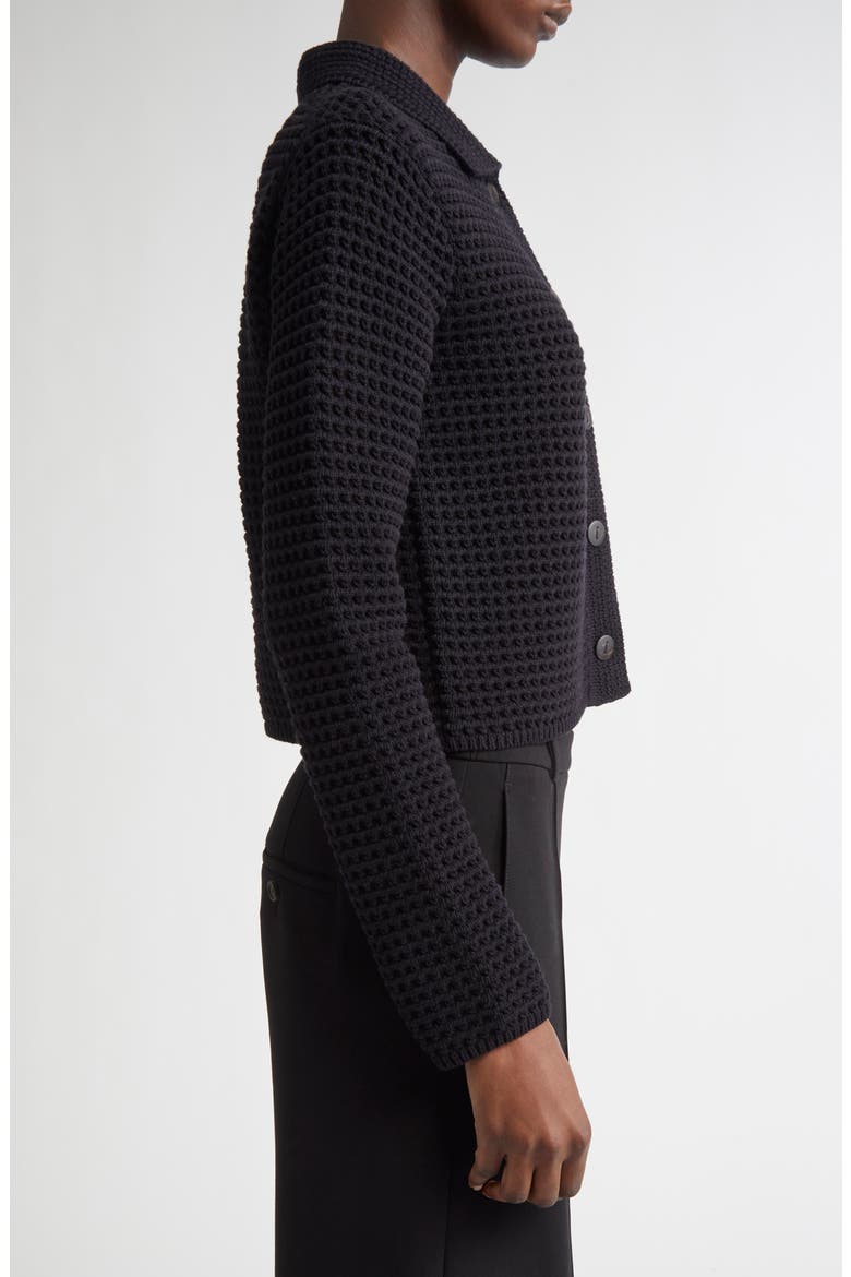 Block Stitch Cardigan, Alternate, color, BLACK