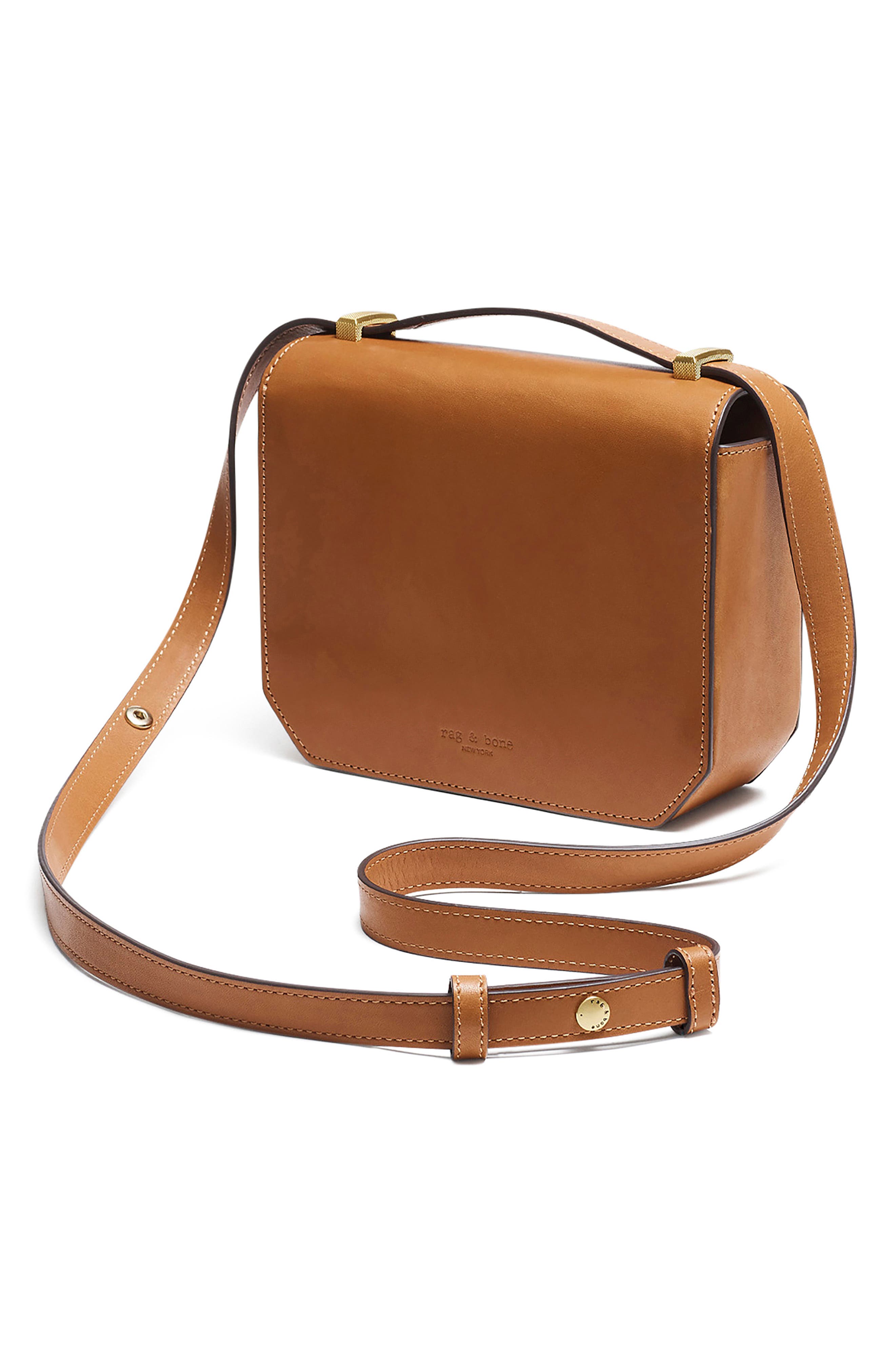 Small Max Leather Crossbody Bag, Alternate, color, TAN