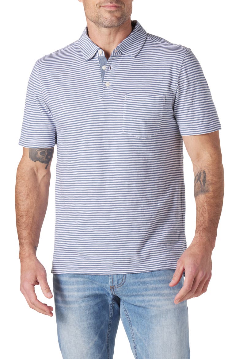 Slub Pocket Polo, Main, color, BLUE STRIPE
