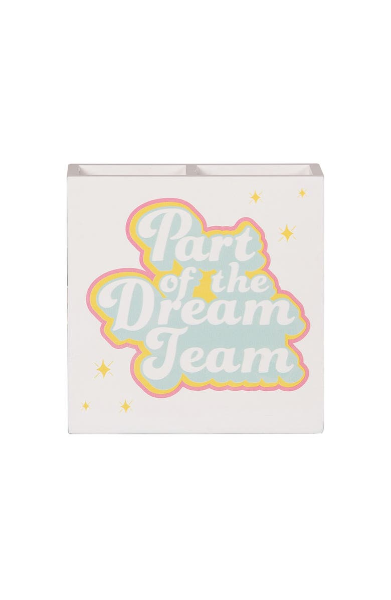 Totalee Gift Part Of The Dream Team Desk Organizer Wood White, Main, color, White