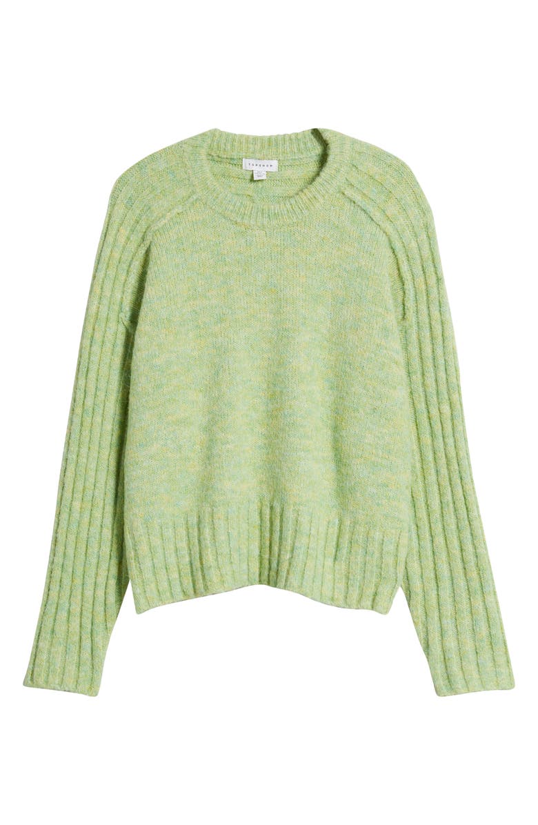 Topshop Rib Sleeve Sweater, Alternate, color,