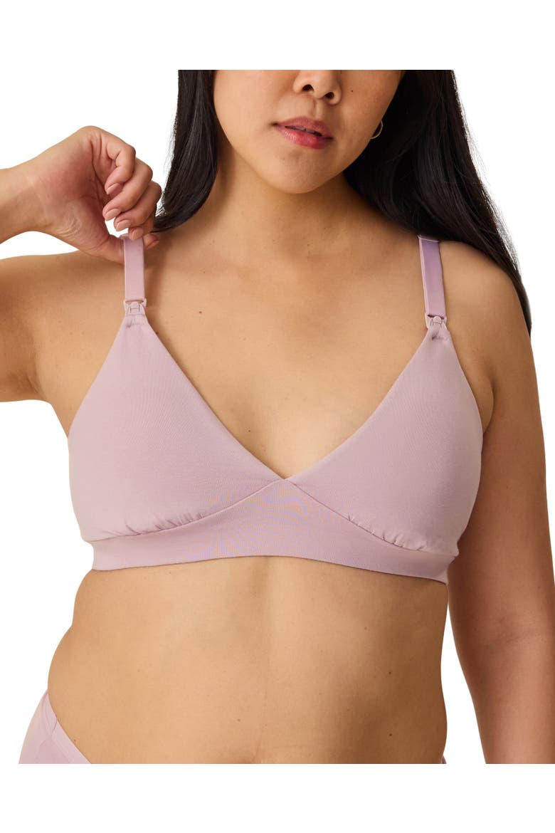 Softstretch Cotton Maternity and Nursing Bralette, Alternate, color, Lilac Mist