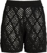 Elan Openwork Knit Cover-Up Shorts