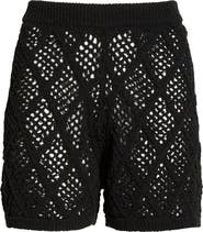 Elan Openwork Knit Cover-Up Shorts