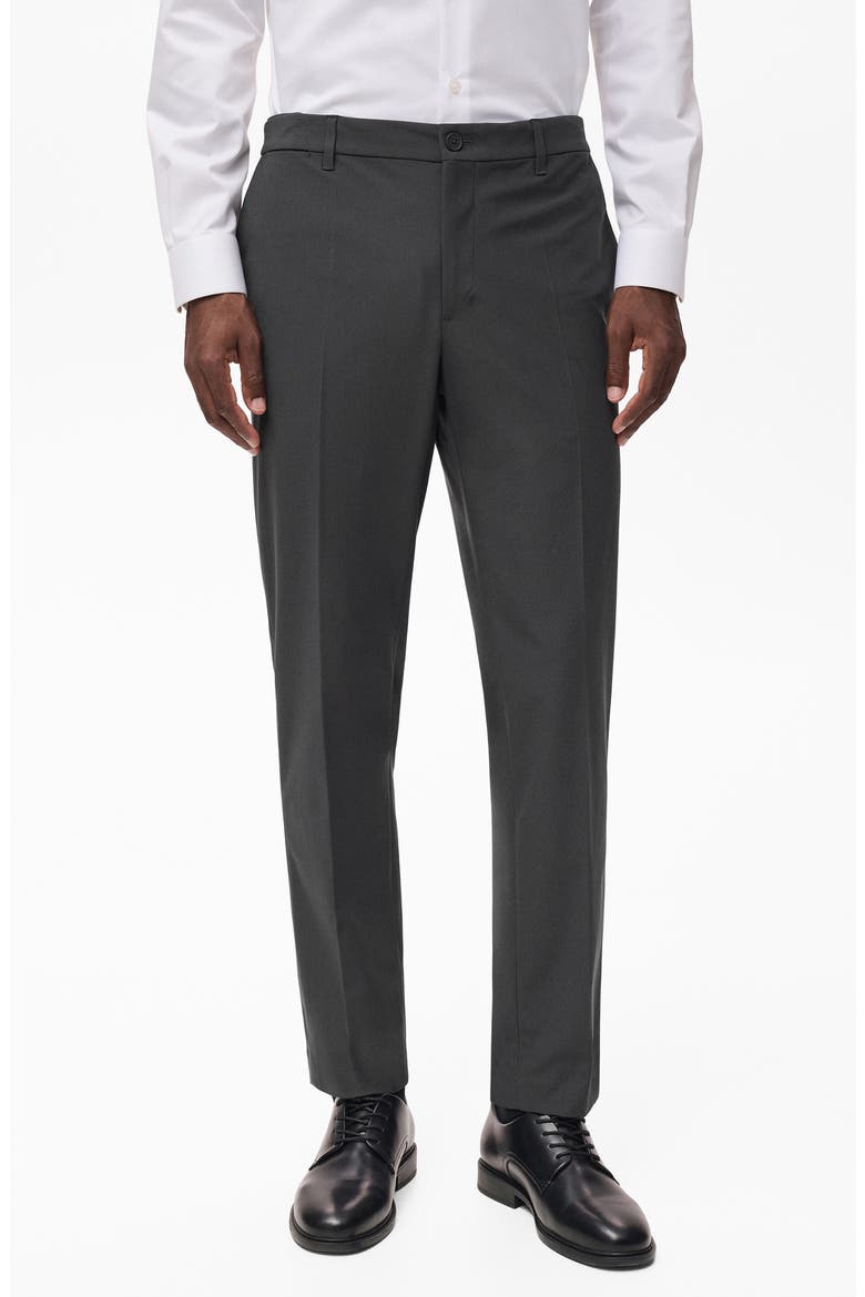 Slim Fit Thermolite® Flat Front Pants, Main, color, DARK GREEN GREY