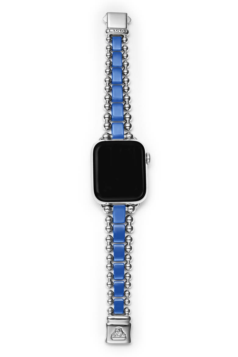Smart Caviar Ceramic & Sterling Silver Apple Watch® Watchband, Alternate, color, ULTRAMARINE