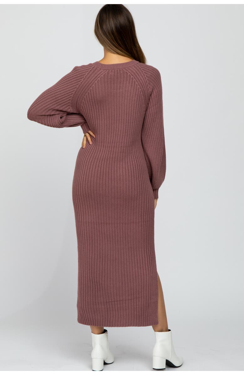 PinkBlush Side Slit Maxi Sweater Dress, Alternate, color, Mauve