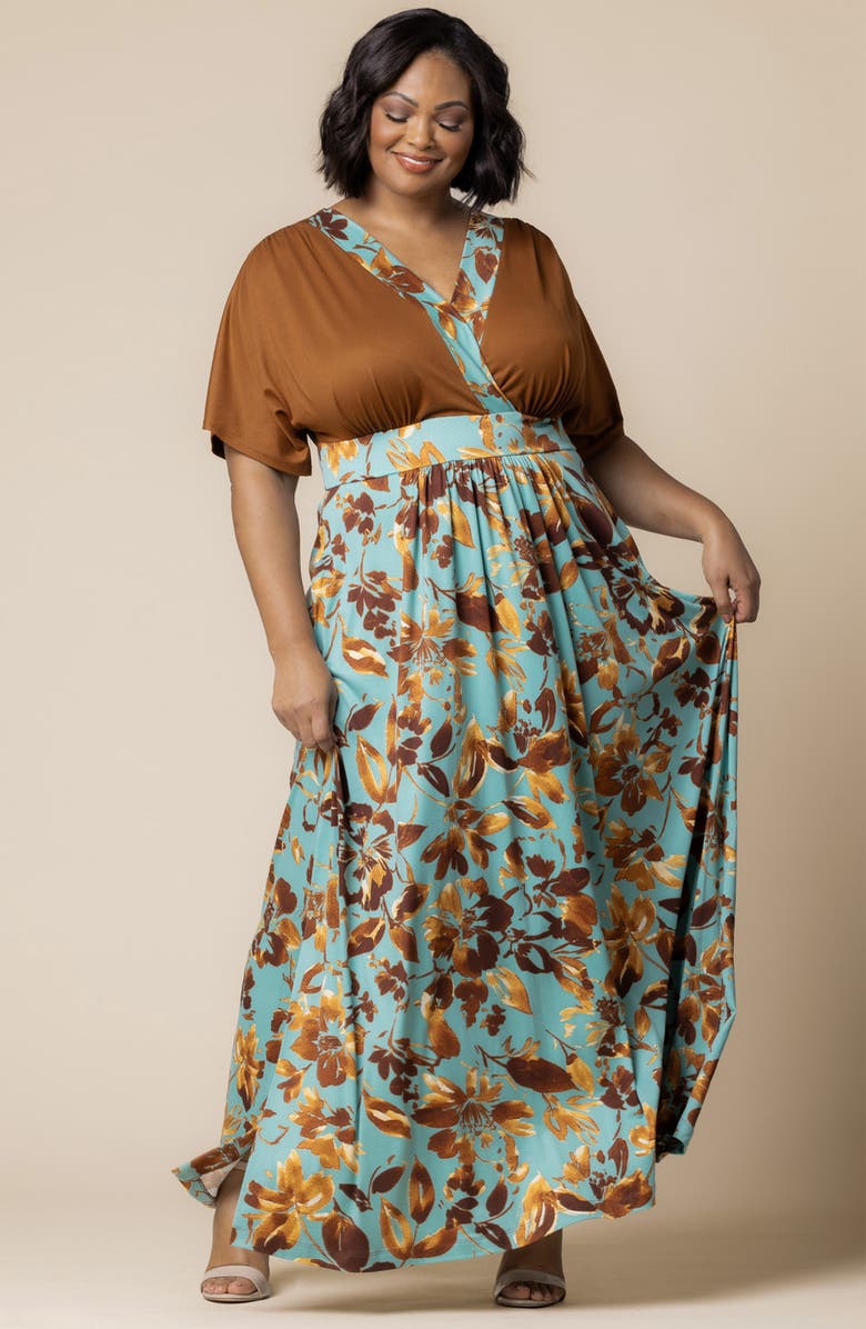 Kiyonna Naomi Stretch Jersey Maxi Dress, Alternate, color, 