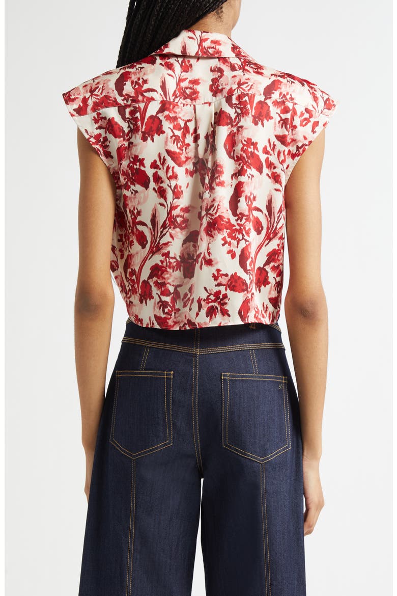 Floral Ribbons Sleeveless Shirt, Alternate, color, CHERRY ROSE MULTI