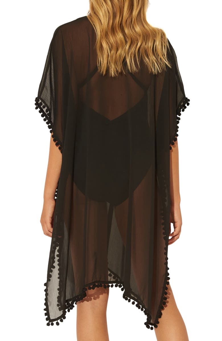 BLEU by Rod Beattie Gypset Pom Trim Cover-Up Caftan, Alternate, color,