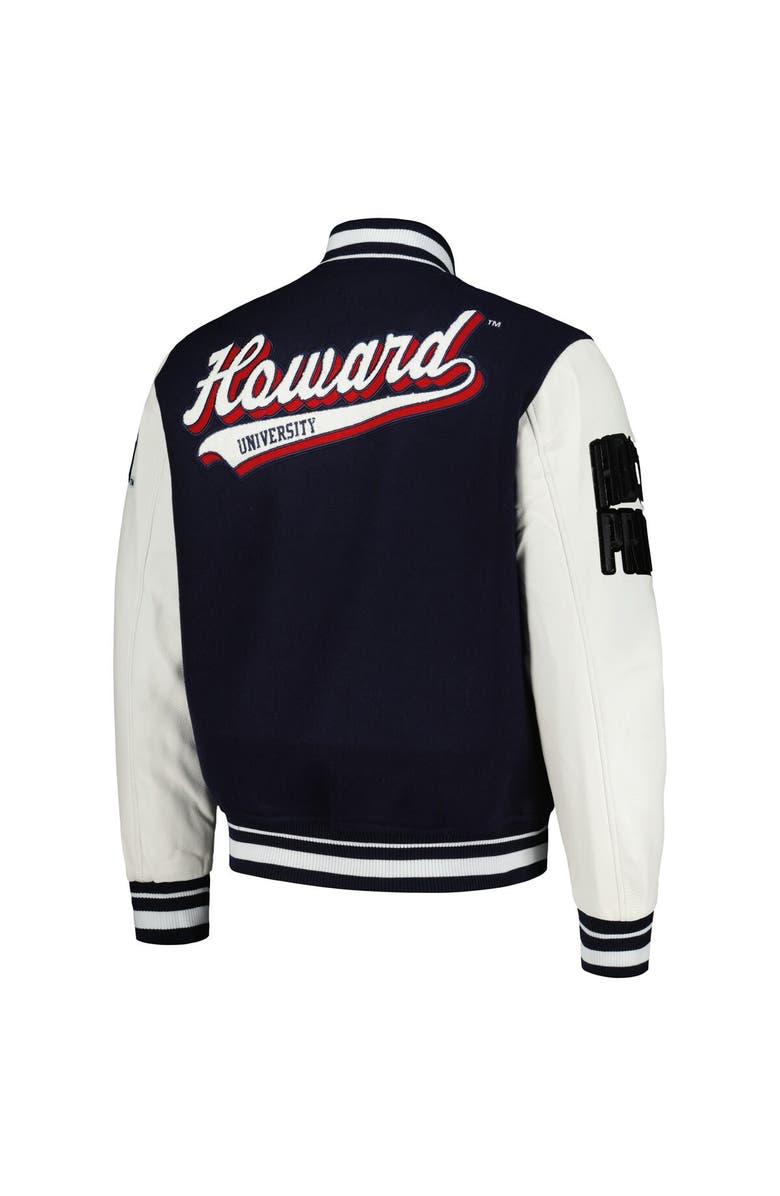 PRO STANDARD Men's Pro Standard Navy Howard Bison Script Wool Full-Zip Varsity Jacket, Alternate, color,