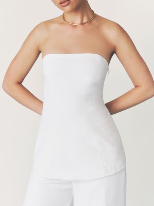 Six Stories Verity Tailored Bandeau Longline Top In White