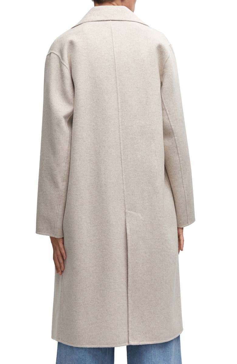 MANGO Double Breasted Wool Blend Coat, Alternate, color, Lt Pastel Grey