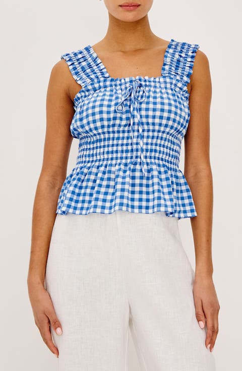 Donna Gingham Sleeveless Top
