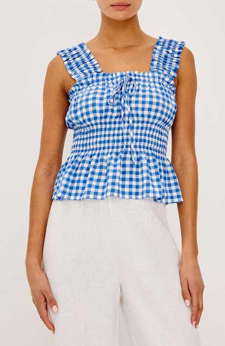x Giadzy Donna Gingham Sleeveless Top
