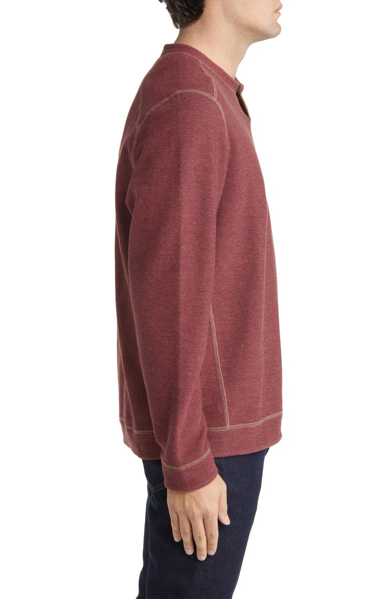 Tommy Bahama Fliprider Abaco Reversible Cotton Sweatshirt, Alternate, color, Chocolate Spice