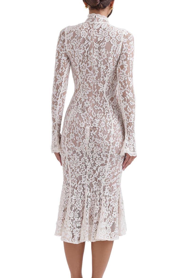 Sophia Long Sleeve Lace Midi Dress, Alternate, color, IVORY