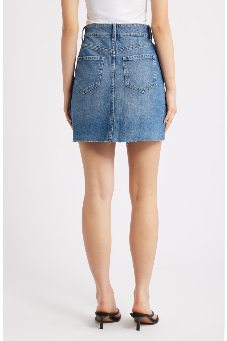 Raw Hem Denim Miniskirt, Alternate, color, MID WASH