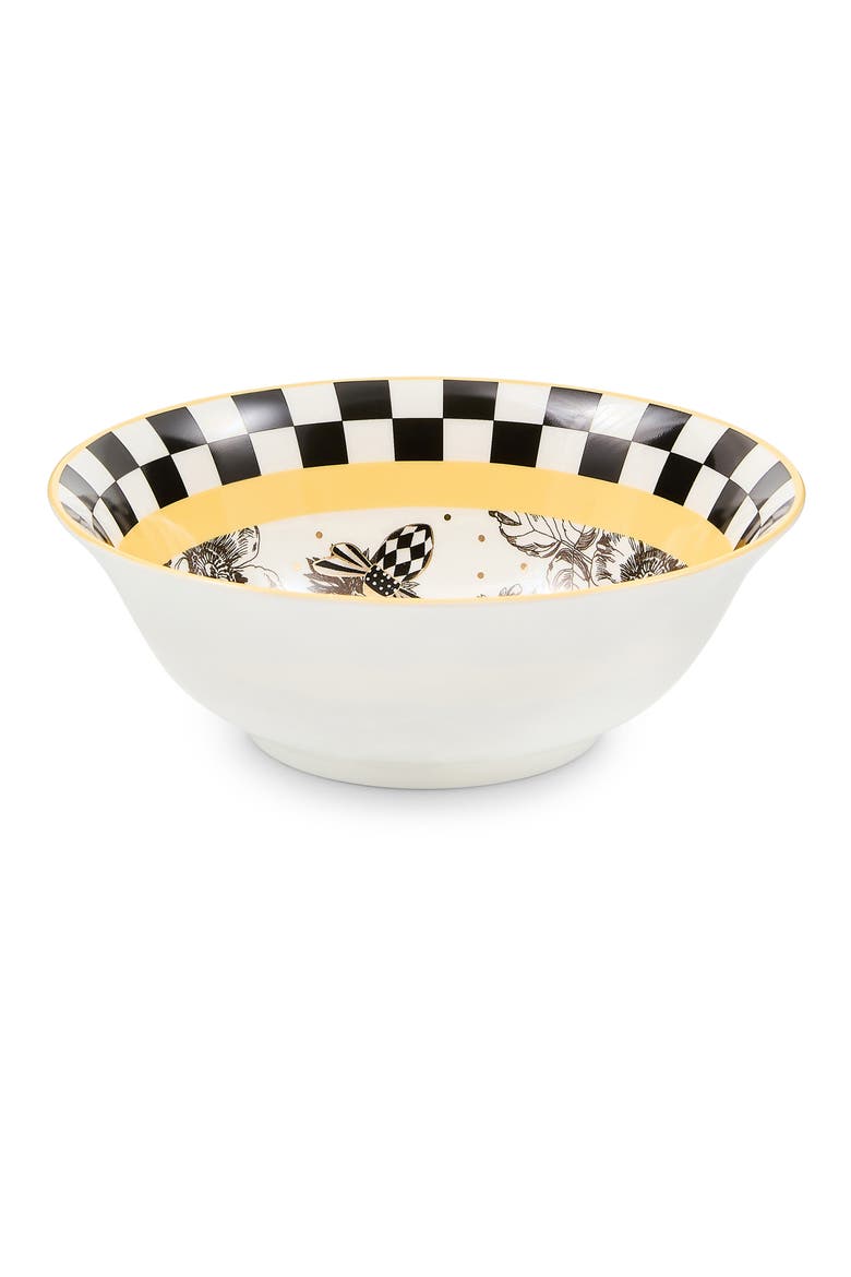 Bee Toile Bowl, Alternate, color, WHITE
