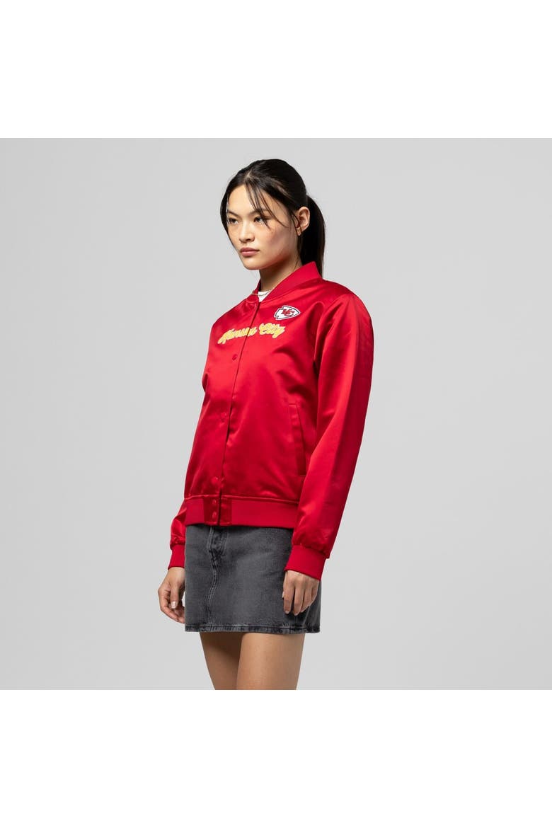 Women's Mitchell & Ness  Red Kansas City Chiefs Full-Snap Satin Jacket, Main, color, Red