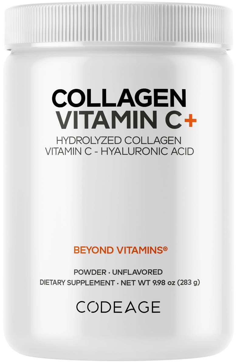 Codeage Collagen Peptides Powder + Vitamin C, Main, color, White