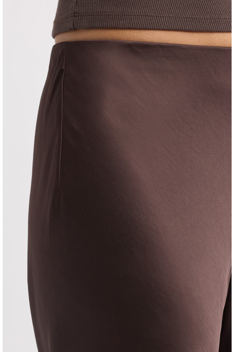 Satin Bias Low Rise Pants, Alternate, color, BROWN SEAL