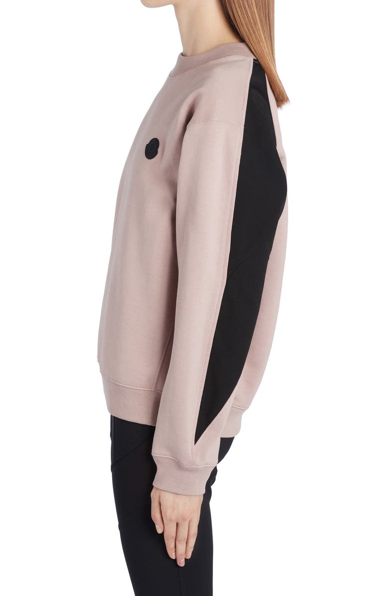 Moncler Logo Colorblock Cotton Sweatshirt, Alternate, color,