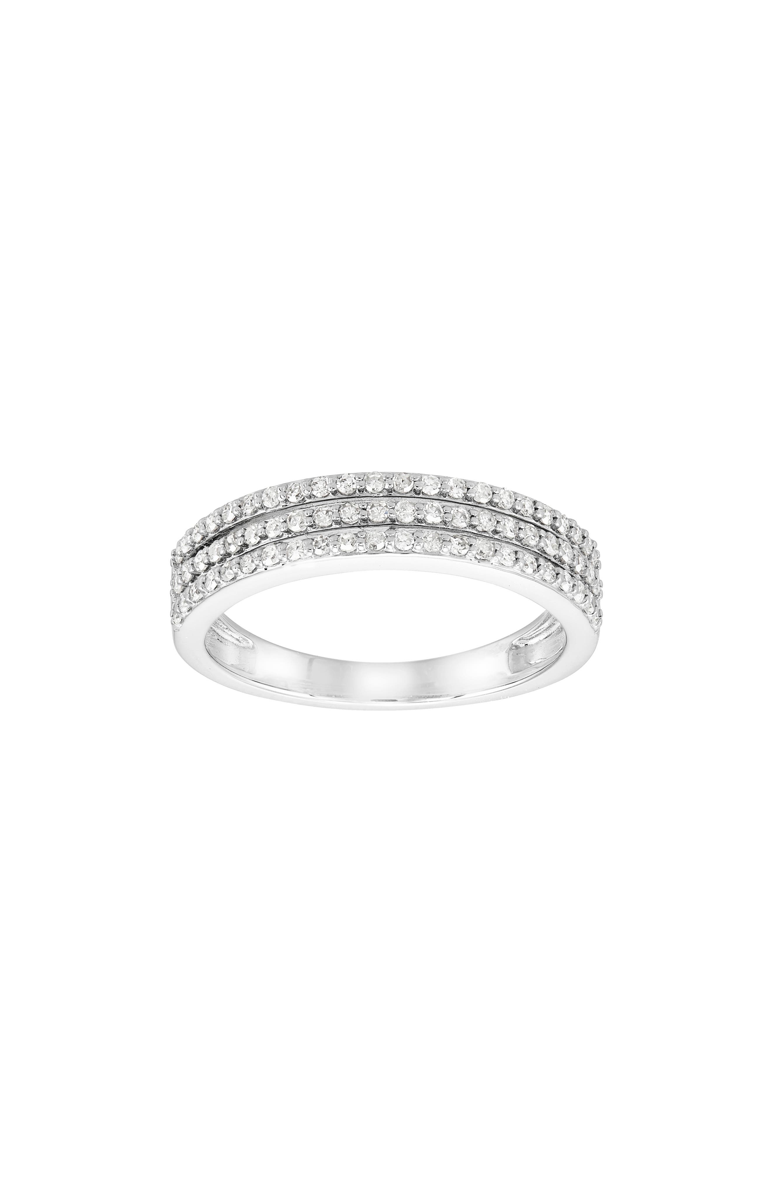 Frankie & Zoe 3-Row Diamond Band Ring